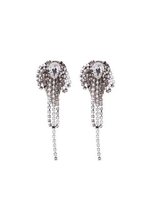 Silver crystal-embellished fringed earrings Alessandra rich - women ALESSANDRA RICH | FABA3299J00240001